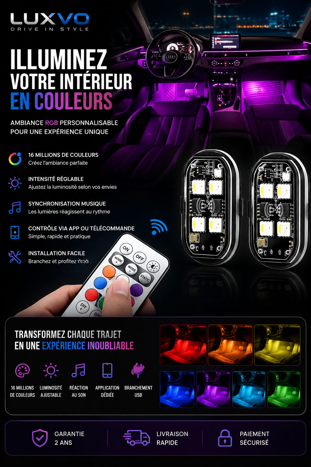 LUXVO NeonFlex Sans Pose RGB
